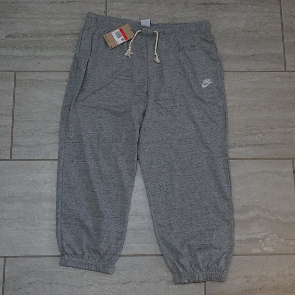 Nike Pants - NEW Nike Sweatpants Woman's Large White Heathered Loose Fit Mid Rise Joggers